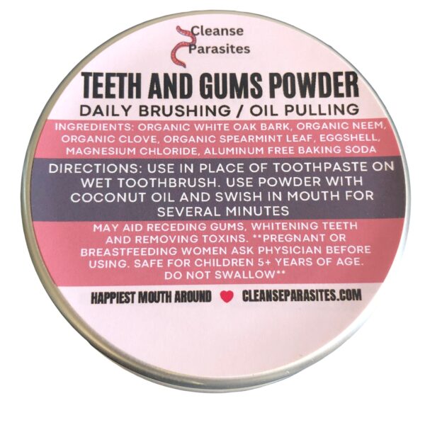 tooth and gum herbs, herbal brushing whitening enamel powder