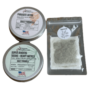 heavy metal chelation, anti-parasitic herbs and foods, senna tea combo